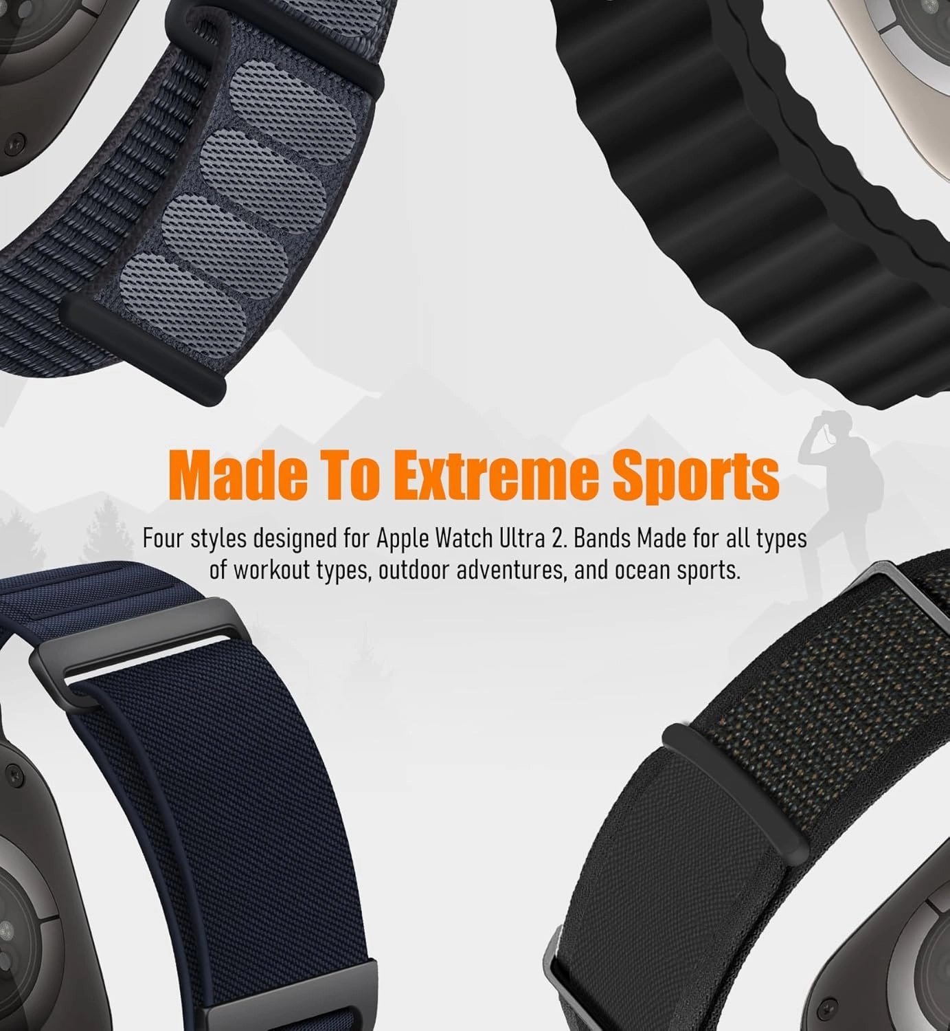 8 Pack Compatible with Apple Watch Ultra 2 Band 49mm 46mm 45mm 44mm 42mm 41mm 40mm 38mm Men Women,Breathable Trail Loop Alpine Loop Ocean Sport Band for Ultra2/Ultra iWatch Series 10/9/8/7/6/SE/5/4/3