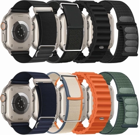 8 Pack Compatible with Apple Watch Ultra 2 Band 49mm 46mm 45mm 44mm 42mm 41mm 40mm 38mm Men Women,Breathable Trail Loop Alpine Loop Ocean Sport Band for Ultra2/Ultra iWatch Series 10/9/8/7/6/SE/5/4/3