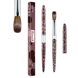 Acrylic Nail Brush Size #16, Kolinsky Nail Art Brushes, Sturdy Handle Oval Shaped Design Tools for Professional Manicure DIY (Leopard Print)
