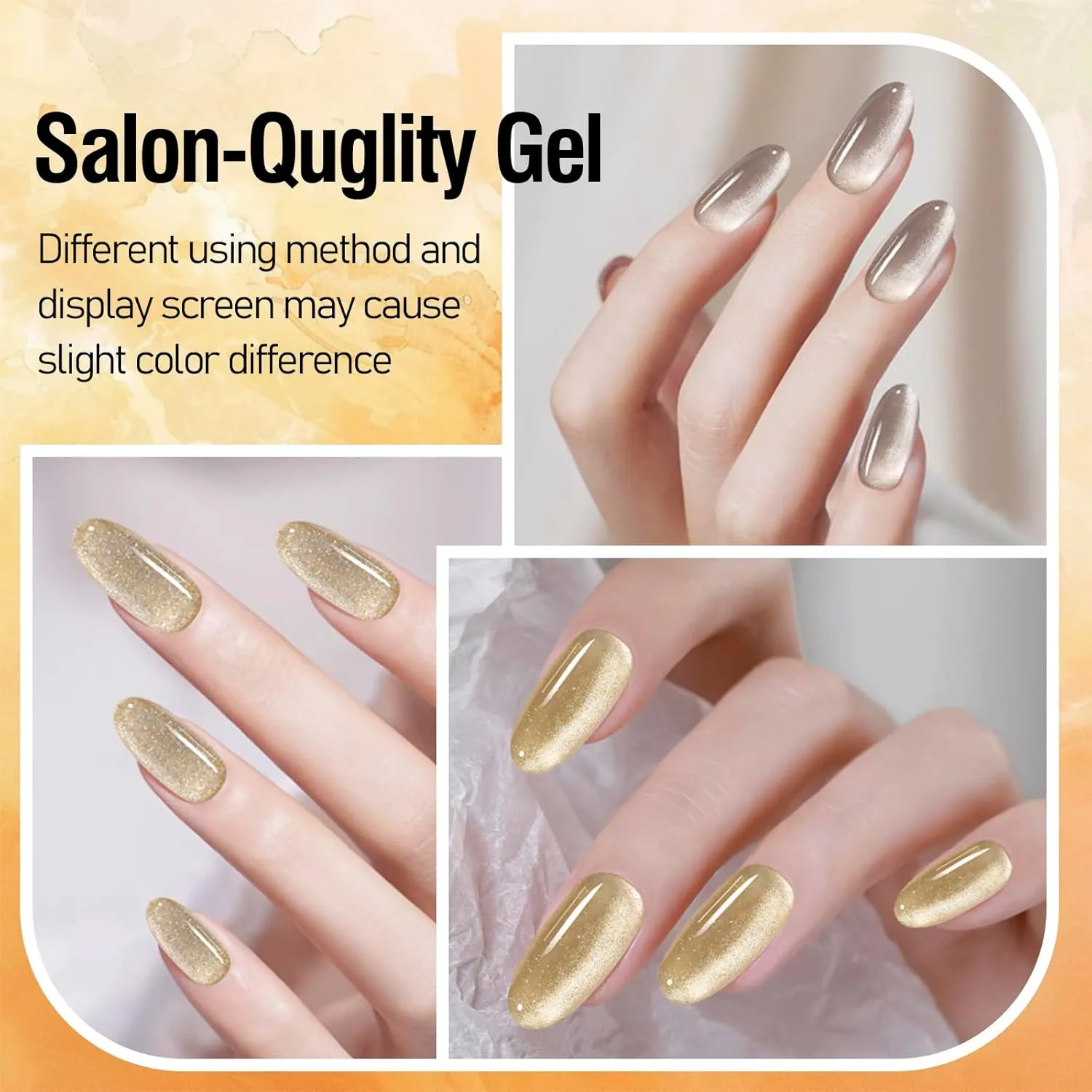 ADHERE Cat Eye Gel Nail Polish Set 12ML, 7 Colors Holographic Cat Eye Glitter Gel Polish Set Orange Brown Fall Nail Gel Polish Kit with Magnet Soak Off LED Nail Art Gel DIY Salon Gifts For Women