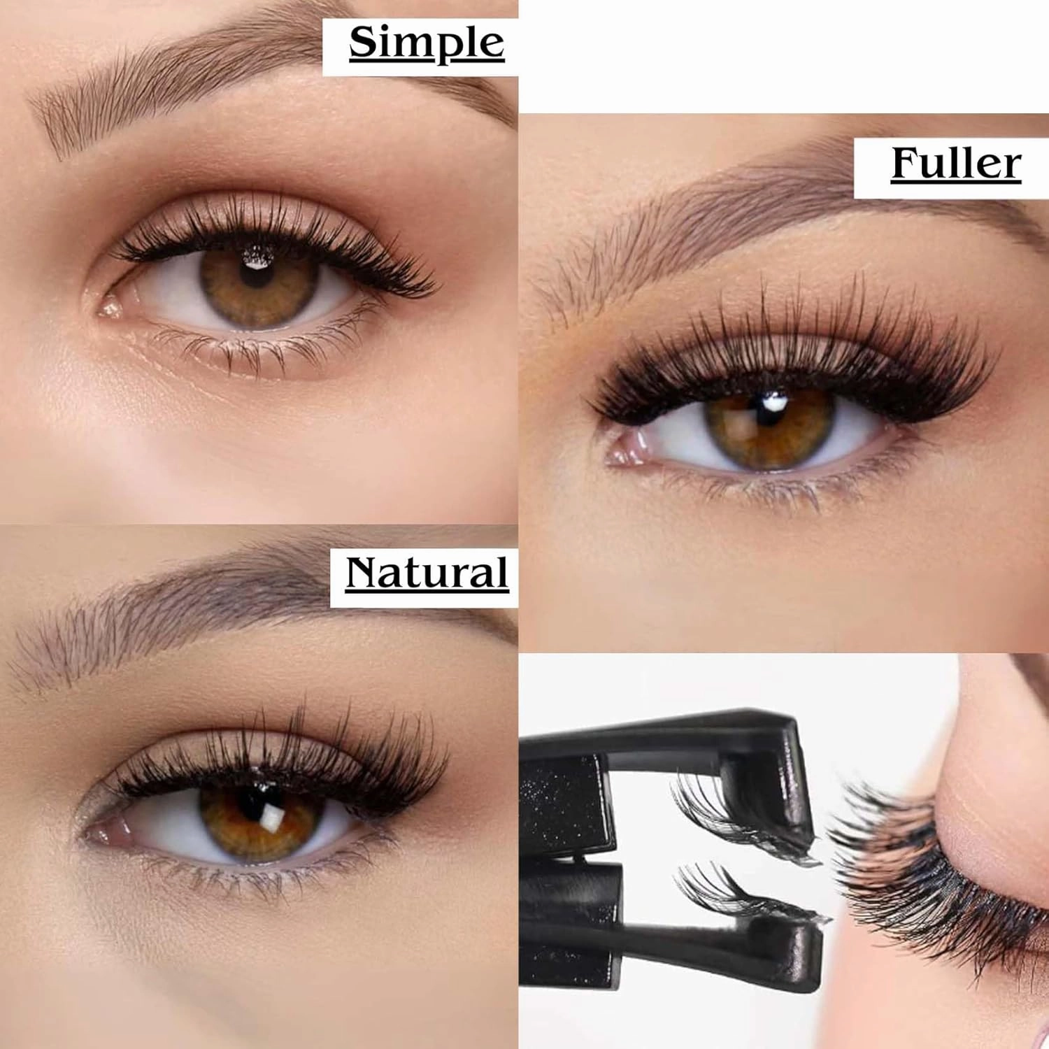 Aerliss Magnetic Lashes, Magnetic Lashes with Applicator, Reusable Magnetic Eyelashes Natural Look, Magnetic Lashes No Glue or Liner Needed, Flawless Magnetic Eyelashes (Natural Fuller)