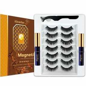 Alcastar Magnetic Eyelashes, Synthetic Fiber, Natural Look, Waterproof, No Glue Required (B-cat eye72D28)
