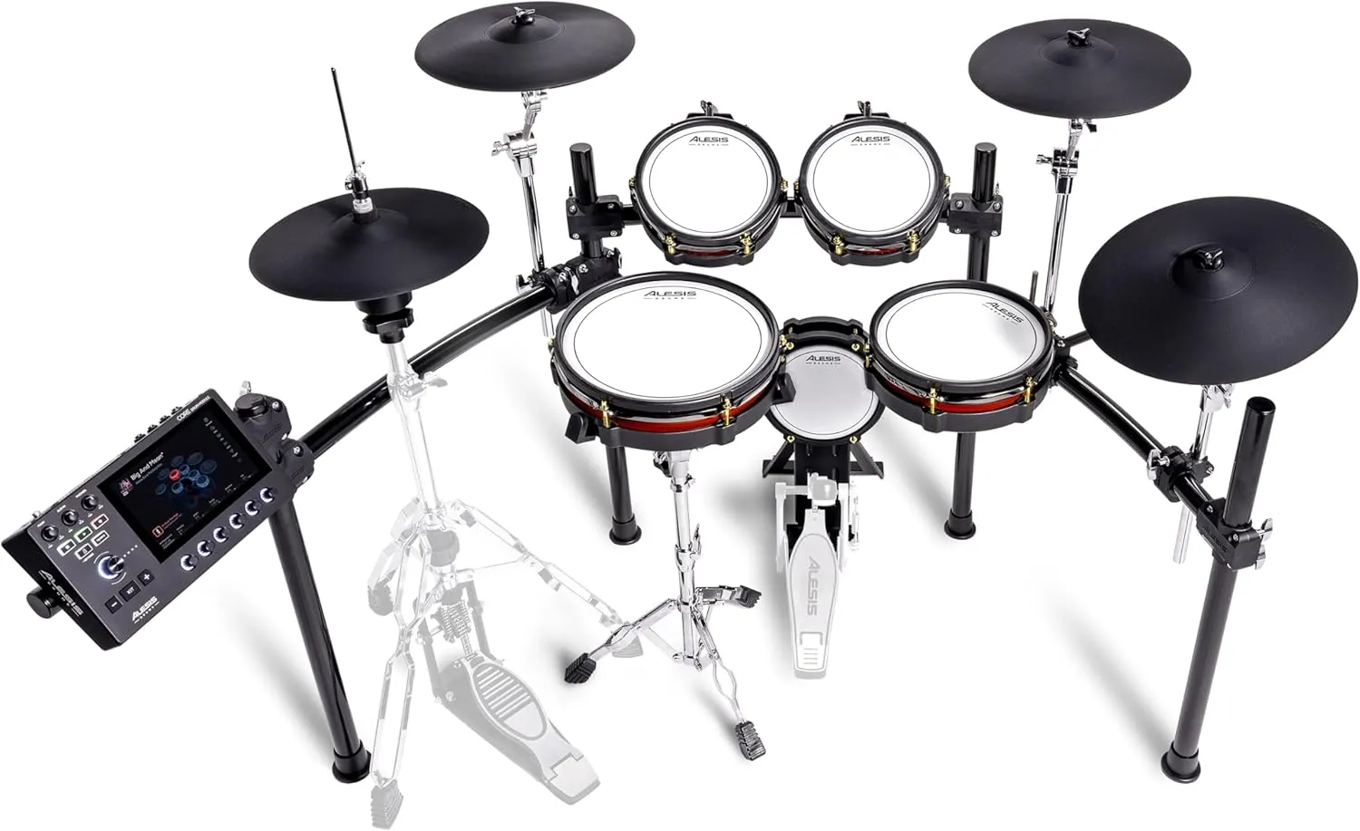 Alesis Strata Core Electric Drum Set with Touchscreen, Triple Zone Cymbals, Active Magnetic Hi-Hat, Dual Zone Mesh Heads, 8" Kick, 144K Multi-Channel Samples