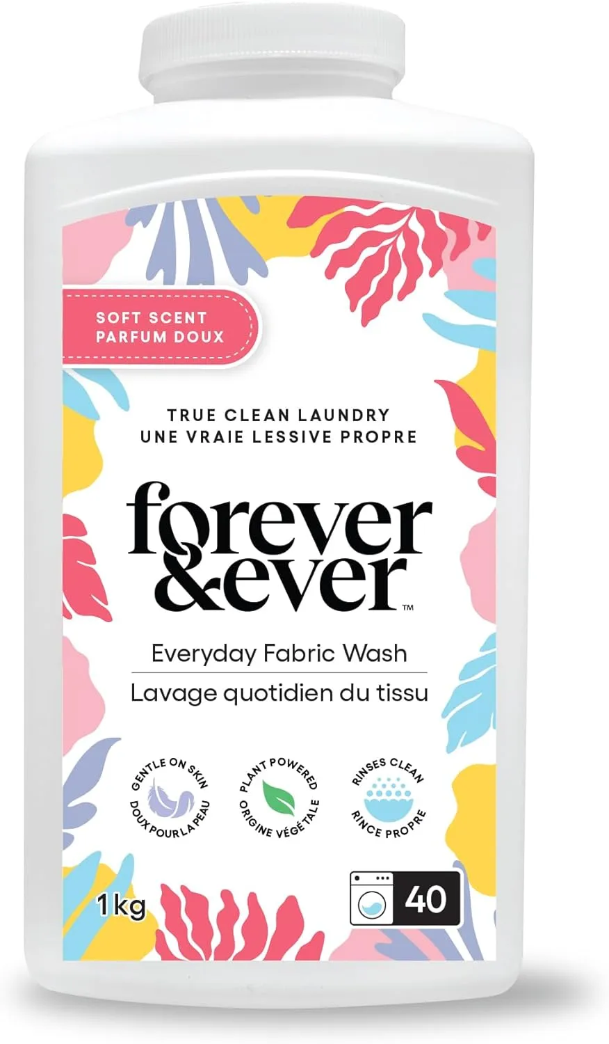 All Natural Laundry Detergent Powder, Gentle Clean Laundry Detergent, Organic, Biodegradable, Eco Friendly Washing Powder, High Efficiency Compatible Everyday Wash, Soft Scented, 2.2lbs