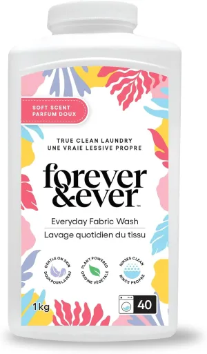 All Natural Laundry Detergent Powder, Gentle Clean Laundry Detergent, Organic, Biodegradable, Eco Friendly Washing Powder, High Efficiency Compatible Everyday Wash, Soft Scented, 2.2lbs