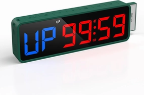 ANJANK Small Portable Gym Timer Clock, Strong Magnet, Workout Interval Timer with Powerful Battery, Stopwatch, Remote Control, Adjustable Brightness, Fitness Digital Timer for Home/Garage/Boxing