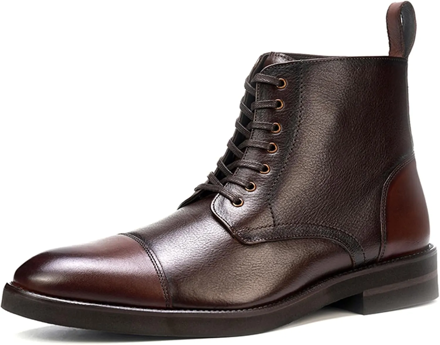 Anthony Veer James Lace-up Boots for Men | Full Grain Calfskin Leather | Studded Rubber Outsole | Ortholite Cushion Comfort Footbed | Blake Stitch Construction | Flat Waxed Laces | Black