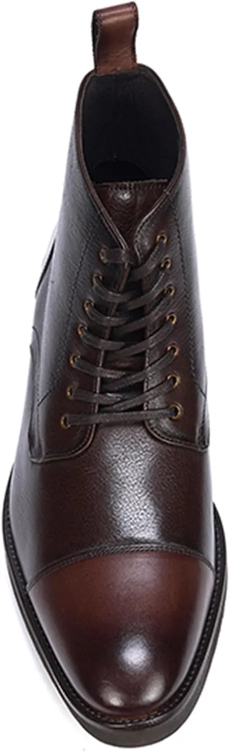 Anthony Veer James Lace-up Boots for Men | Full Grain Calfskin Leather | Studded Rubber Outsole | Ortholite Cushion Comfort Footbed | Blake Stitch Construction | Flat Waxed Laces | Black