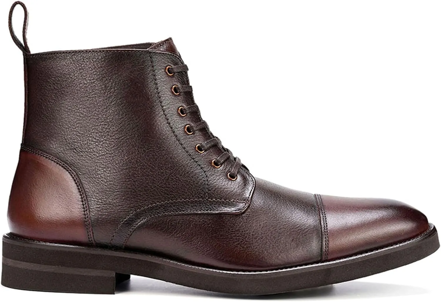 Anthony Veer James Lace-up Boots for Men | Full Grain Calfskin Leather | Studded Rubber Outsole | Ortholite Cushion Comfort Footbed | Blake Stitch Construction | Flat Waxed Laces | Black