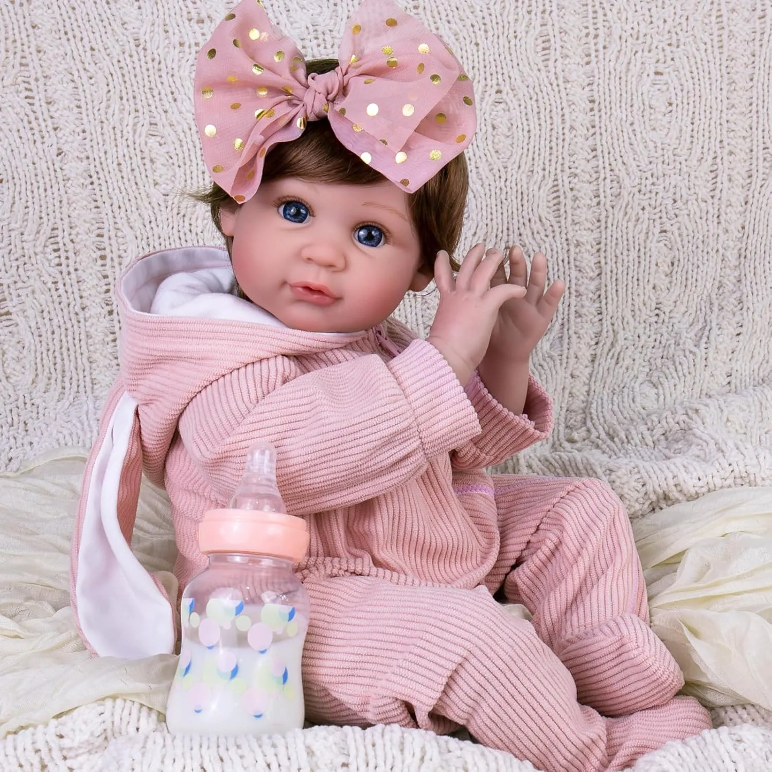 Aori Reborn Baby Doll Realistic Girl - Lifelike 20-Inch Newborn Dolls with Poseable Limbs and Feeding Kit, Great Gift Set for Kids 3 