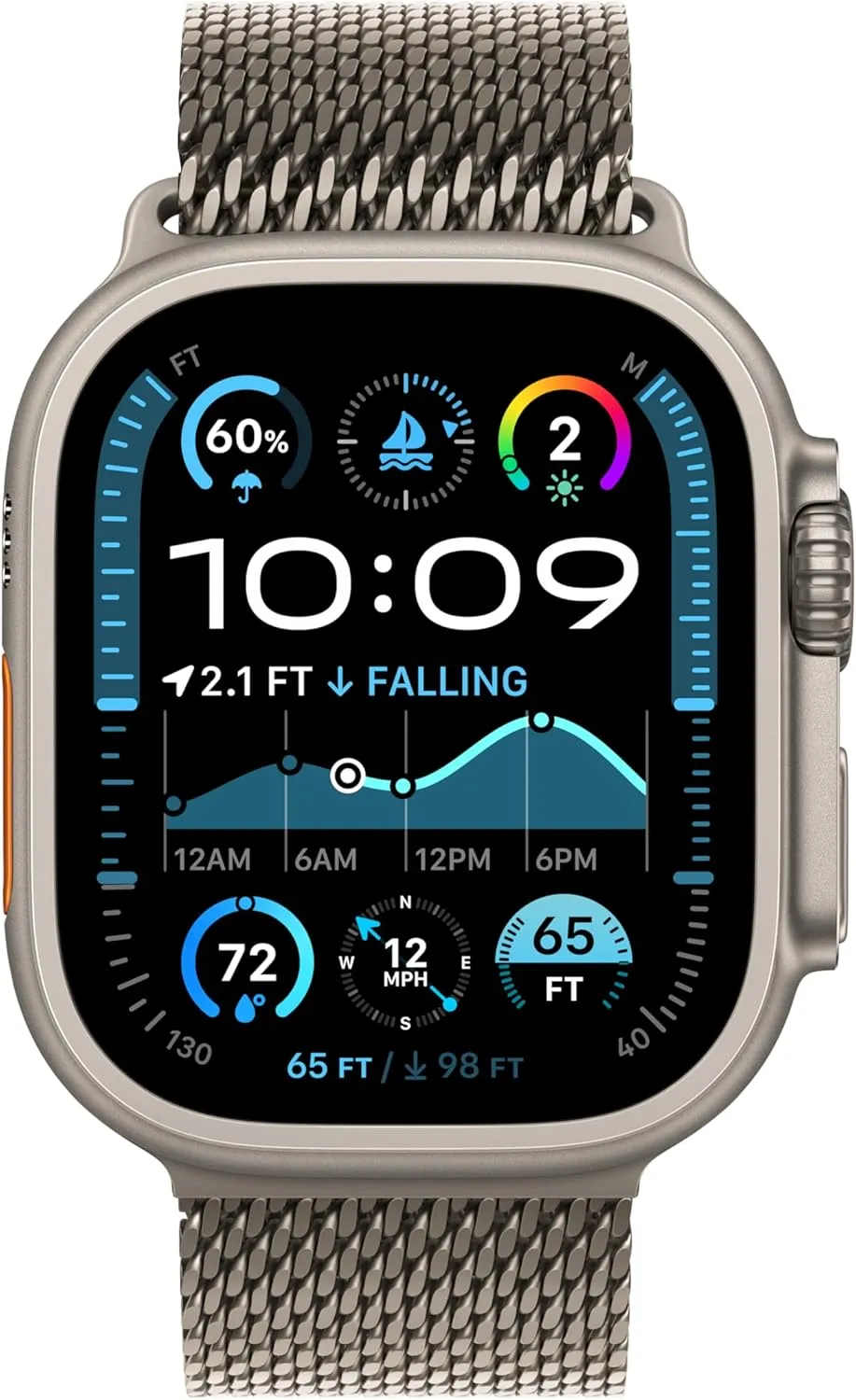 Apple Watch Band - Milanese Loop (49mm) - Natural Titanium - Small