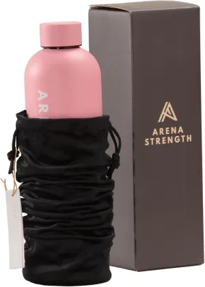 Arena Strength Sports Water Bottle - Pink Stainless Steel Water Bottle, Naturally Insulated and BPA Free Designed for Workouts Office Travel Gym Water Bottle | Wide Mouth Water Bottle 25 Oz