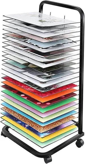 Art Drying Rack with Wheels for Edun Tools and Art Clubs Ideal Art Shelf Storage Rack 8Ka3 Silk Screen Album Display Rack with 30 Floors,20 Floors