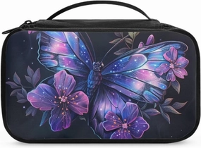 Artistic Butterfly Travel Makeup Bag for Women Custom Cosmetic Bags Waterproof Make Up Case Large Opening Toilety Organizer Pouch for Toiletries Brushes Perfumed Lipstick