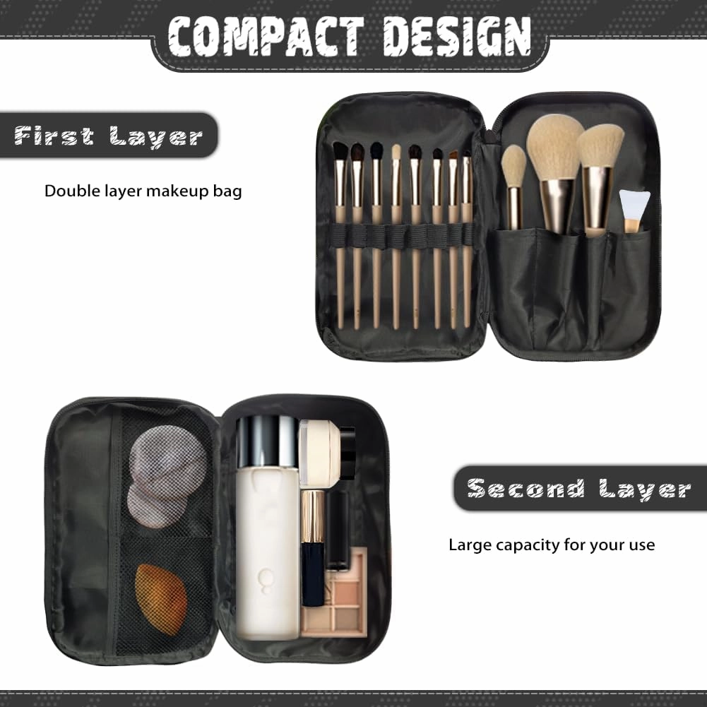 Artistic Butterfly Travel Makeup Bag for Women Custom Cosmetic Bags Waterproof Make Up Case Large Opening Toilety Organizer Pouch for Toiletries Brushes Perfumed Lipstick