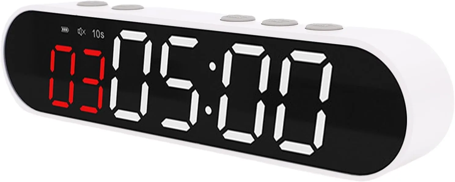 Asixxsix Portable Gym Timer Clock, Magnetic Workout Interval Timer with Remote Control, Stopwatch, Pre Set Training Modes, 1500mAh Battery Fitness Digital Timer for Home Garage Boxing