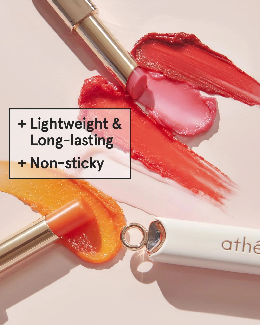 ATHÉ Authentic Lip Balm 07 MERRILY (Tinted), Lightweight Wear & Plumping Lips without Stickiness, Moisturizing & Nourishing Plant-Based Vegan Chapstick for Dry, Petrolatum Free, Cruelty-Free