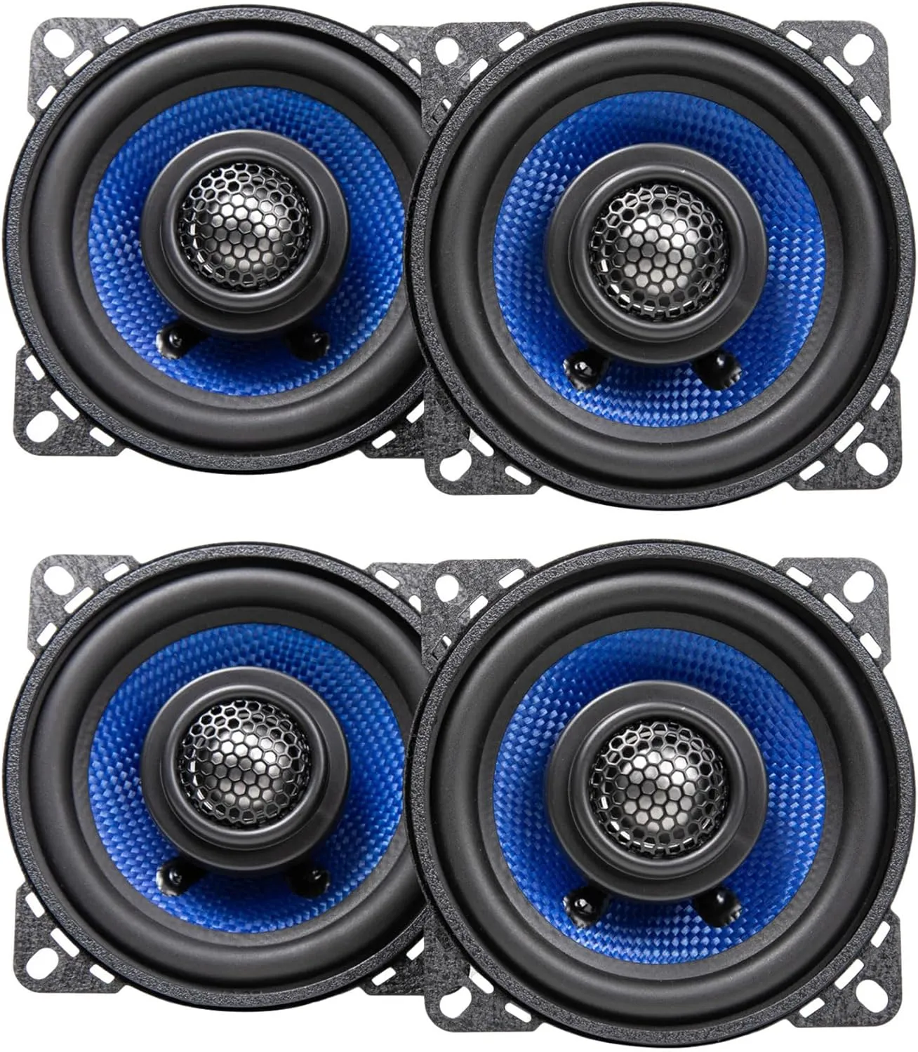 Audiosavings Bundle: Pair Hifonics HCC4CX 4" 75 Watt 2-Way Coaxial Car Audio Speakers (4 Items)