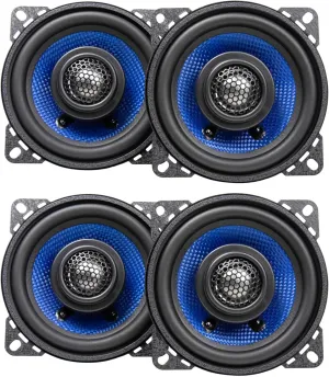 Audiosavings Bundle: Pair Hifonics HCC4CX 4" 75 Watt 2-Way Coaxial Car Audio Speakers (4 Items)