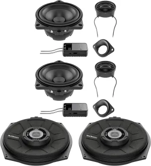 Audison Front Speakers, and Subwoofers Bundle Compatible with 04-10 BMW 5 Series Touring E61 Base Sound System