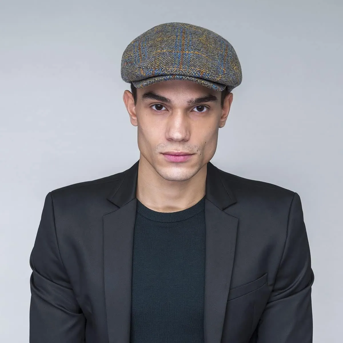 Bailey 1922 Lou Contour Cap - Navy Plaid/XL Ivy Caps & Flat Caps