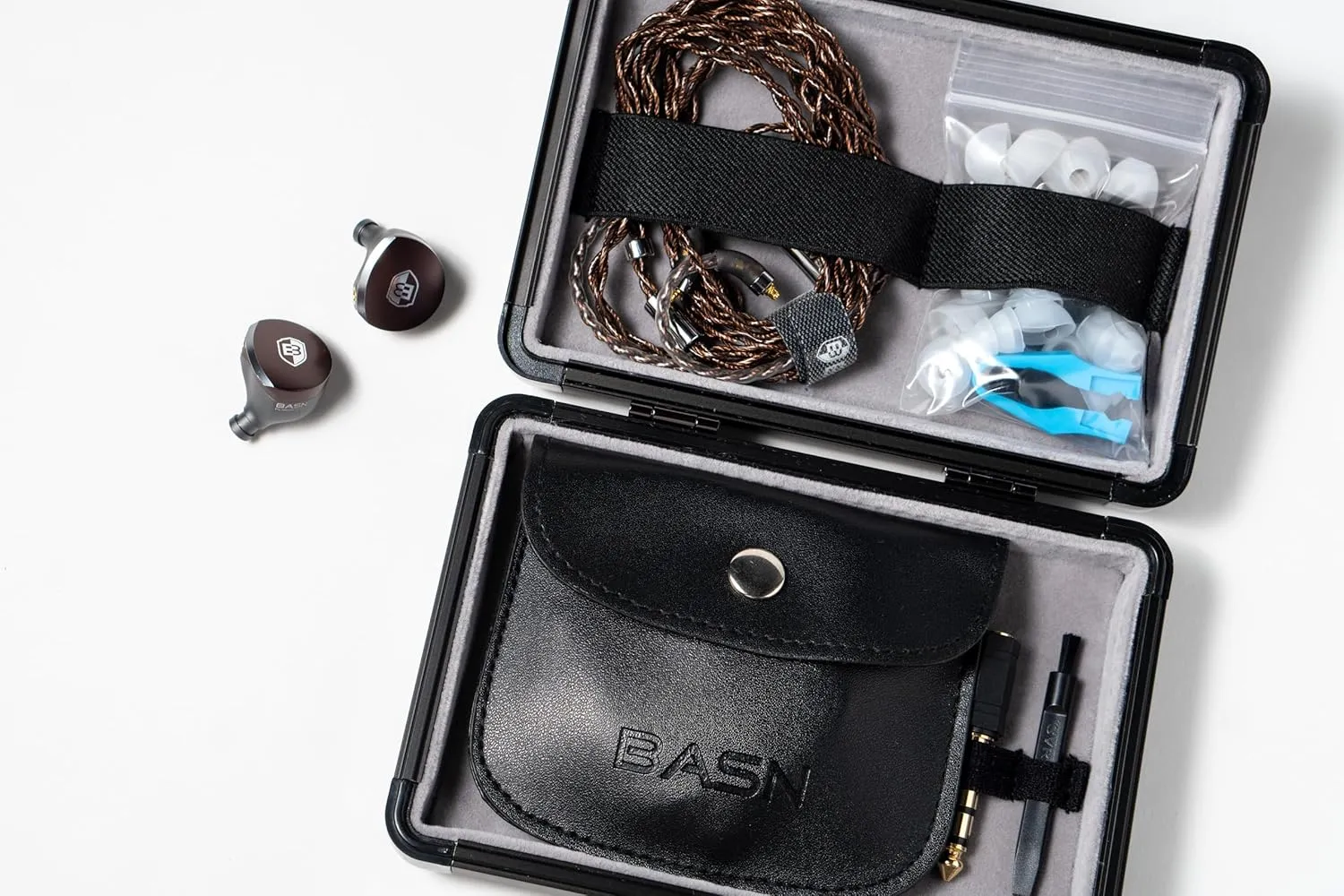 BASN MTPro in Ear Monitors, 14.5mm Planar HiFi IEM Headphones with CNC Process and 4-Core Litz OCC Single-Crystal Copper Cable for Musicians(Deep Purple)