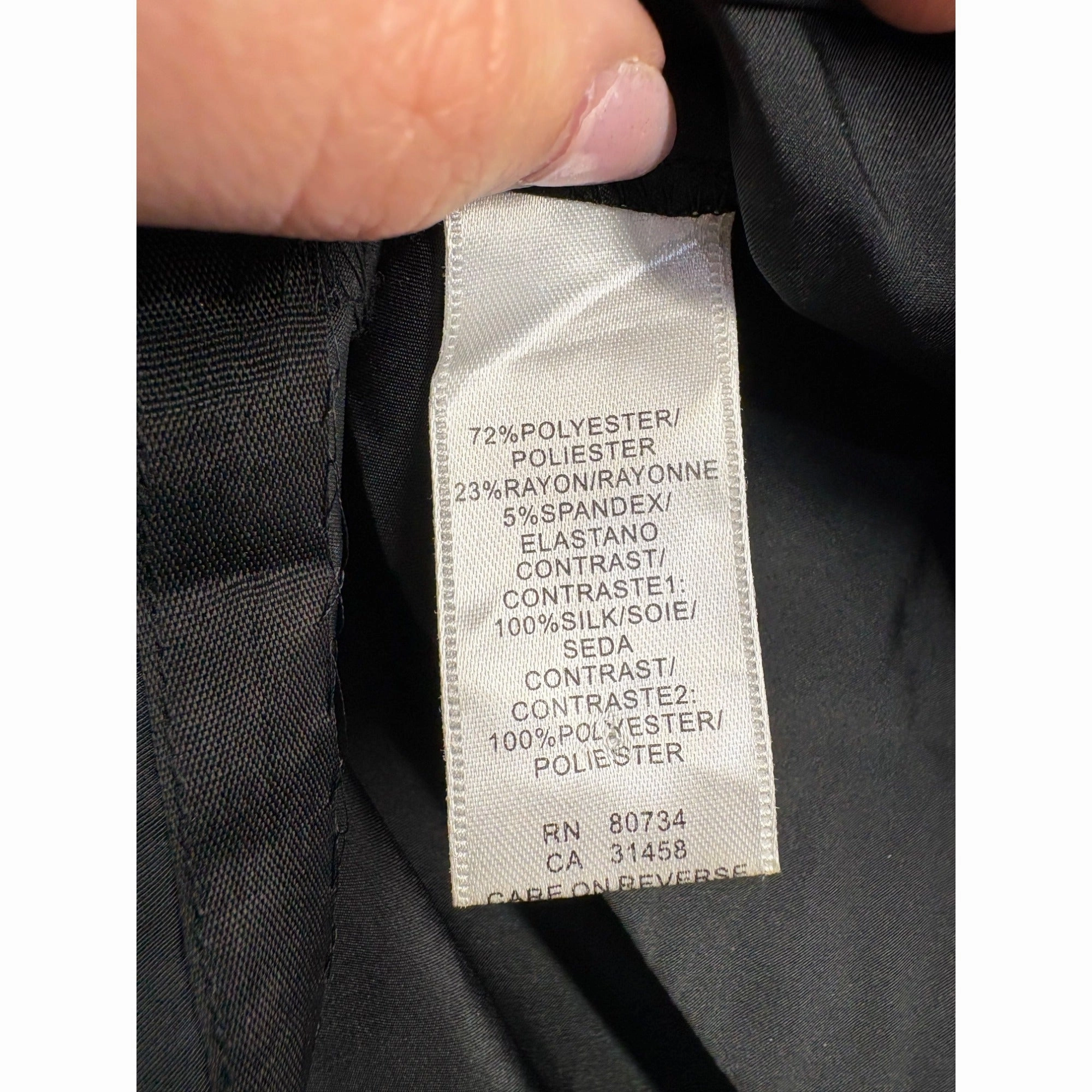 BCBG Max Azria Gray & Black Dress With Satin Sleeves  Silk Blend #7708