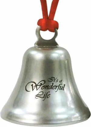 Bevin Bells It's A Wonderful Life Christmas Ornament | Steel | Official Movie Keepsake | Red String & Red Velvet Gift Bag