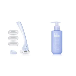 Billie Razors for Women Shave Kit – Women’s Razor & V Smooth - Shave Gel   Cleanser for Pubic Hair & Skin - pH-Balanced - Fragrance-Free - Gynecologist-Approved - 6.5 oz.
