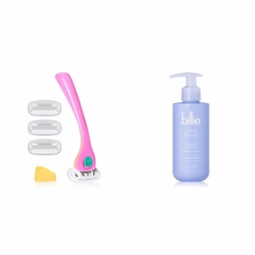 Billie Razors for Women Shave Kit – Women’s Razor   4 x 5-Blade Razor Refills   Magnetic Holder – Malibu & V Smooth - Shave Gel   Cleanser for Pubic Hair & Skin - pH-Balanced