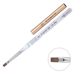 Bio Sculpture Gel Gel Brush Flat # 4 (with cap) White Marble
