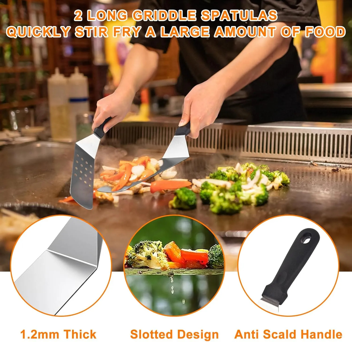 Blackstone Griddle Accessories Kit, 23Pcs Grilling Accessories Set for Camp Chef, Flat Top Griddle Accessories with Scraper, Spatula, Basting Cover, Outdoor Grill Tools