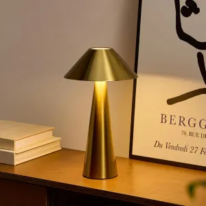 Bojim Gold Cordless Lamp, Portable LED Rechargeable Table Lamp, Magnetic Rotatable Shade & 3 Color Dimmable Light, Battery Lamp for Home/Room/Kitchen