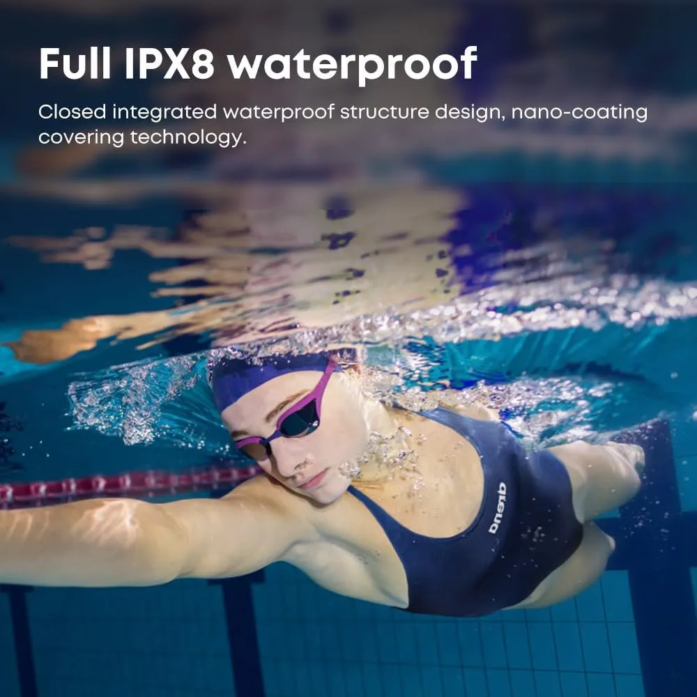 Bone Conduction Headphones IPX8 Swimming Waterproof Dustproof Sweatproof MP3 Player Headset Underwater Music Player 32GB Memory, Open-Ear Wireless Bluetooth 5.4 with Mic for Running, Cycling