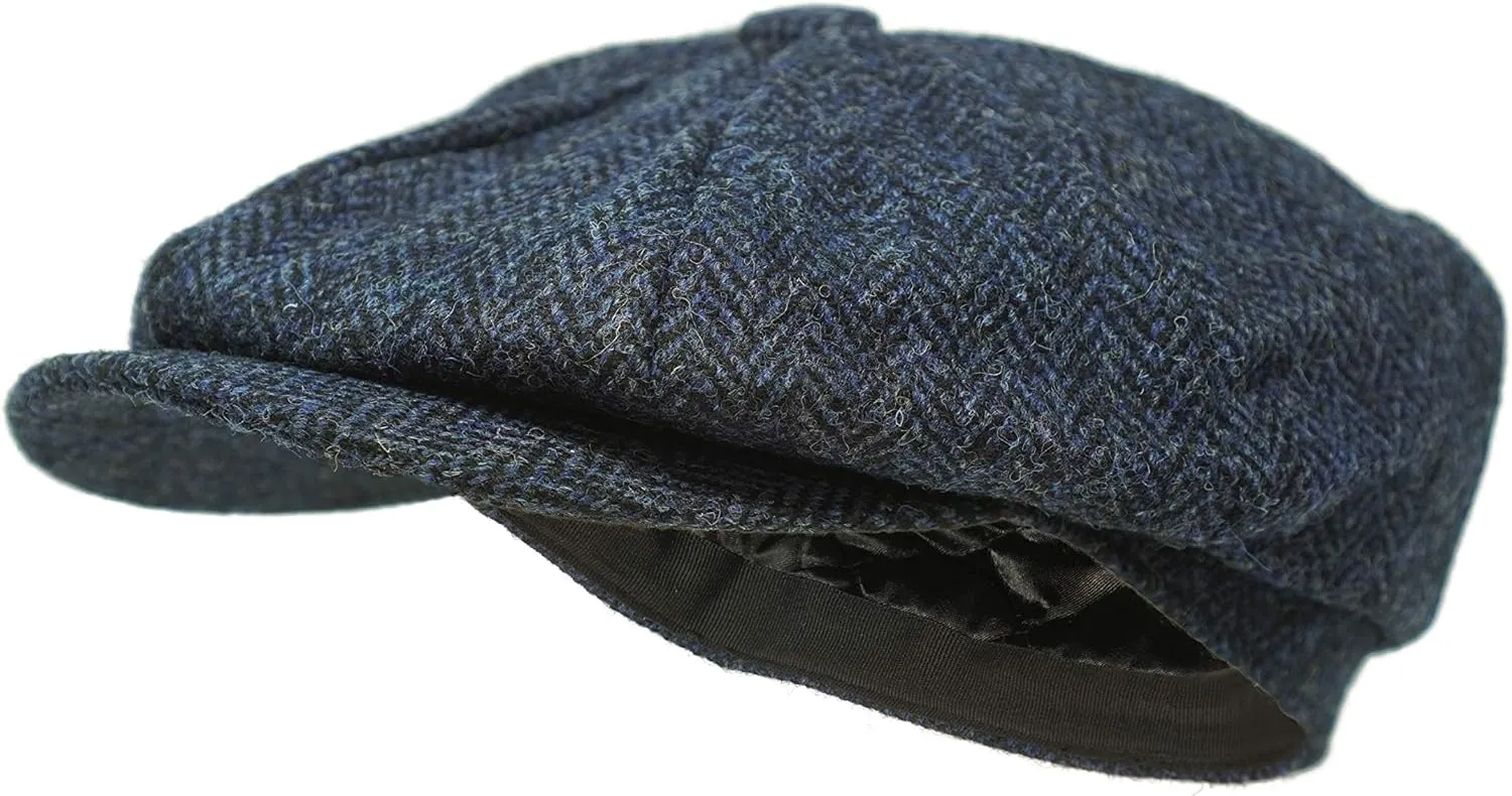 Borges & Scott Lomond Newsboy Cap - 100% Handwoven Wool - Harris Tweed - Water Resistant