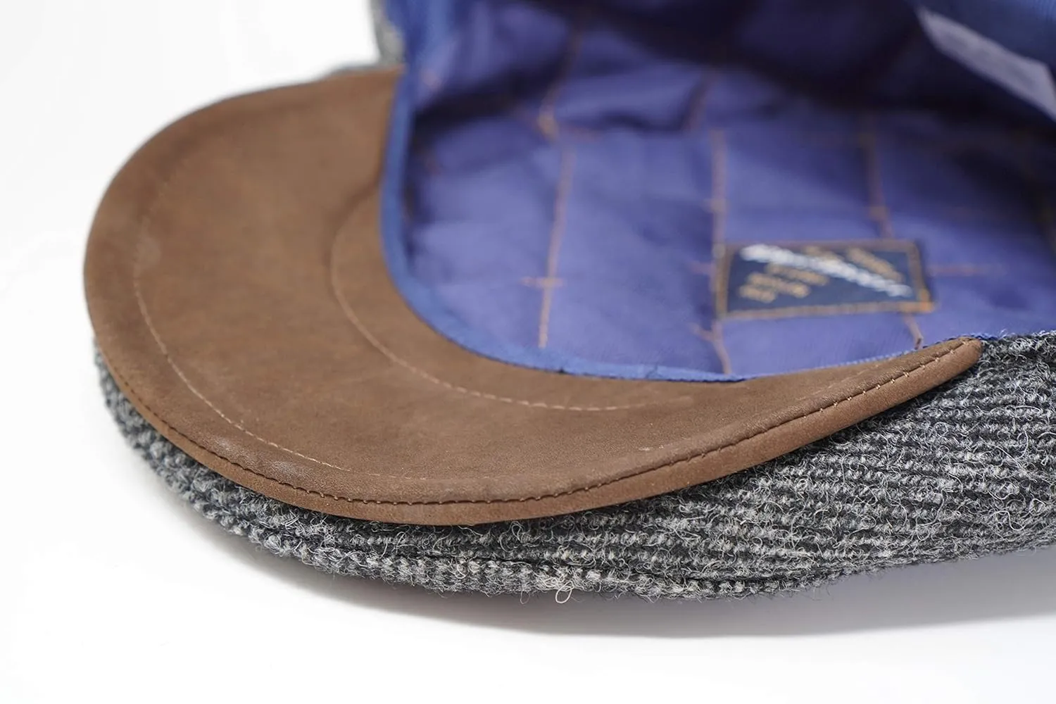 Borges & Scott The Sloan - Irish Tweed and Nubuck Leather Flat Cap