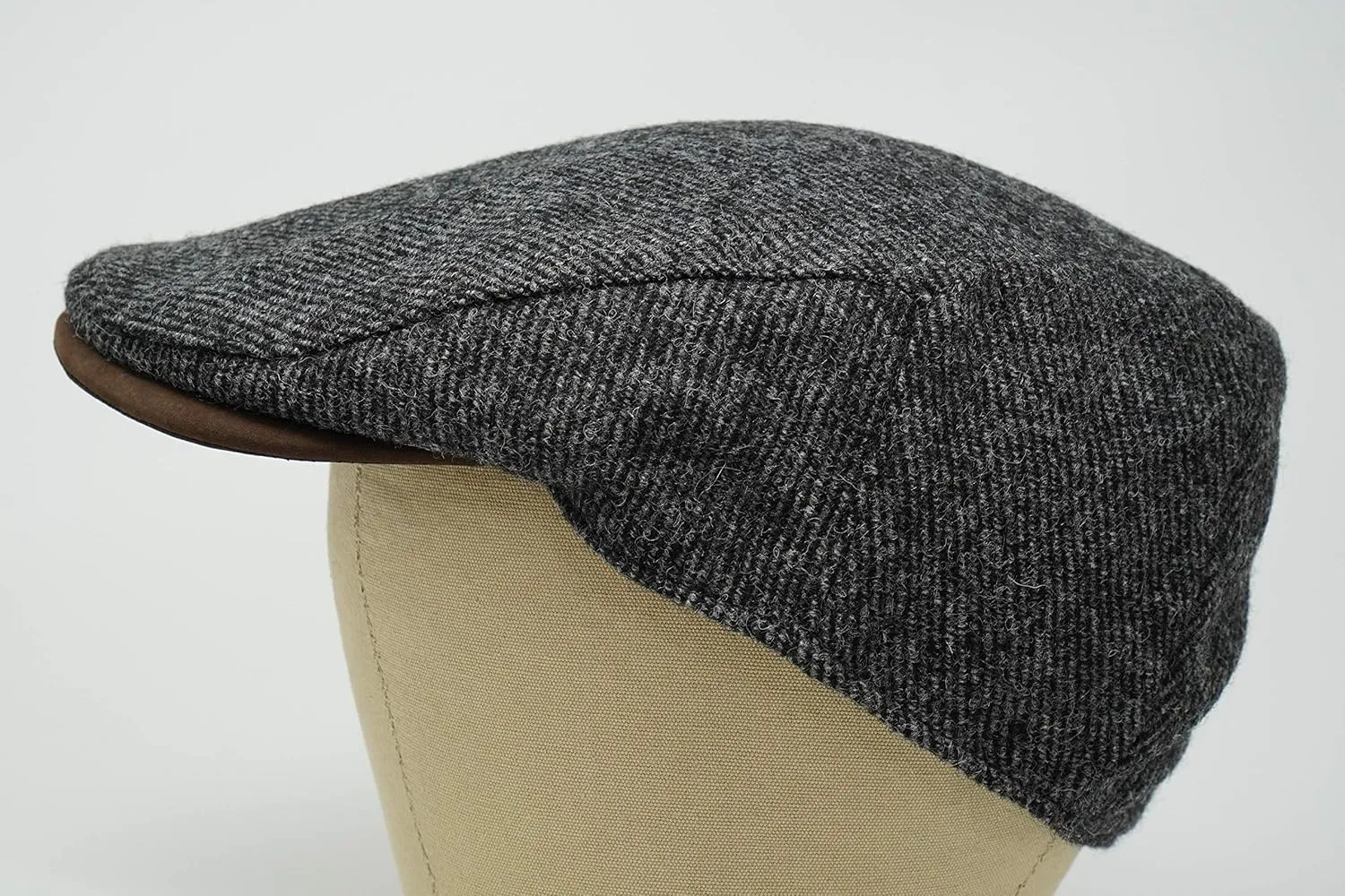Borges & Scott The Sloan - Irish Tweed and Nubuck Leather Flat Cap