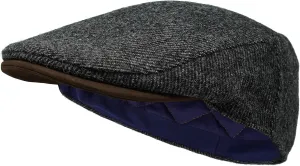 Borges & Scott The Sloan - Irish Tweed and Nubuck Leather Flat Cap