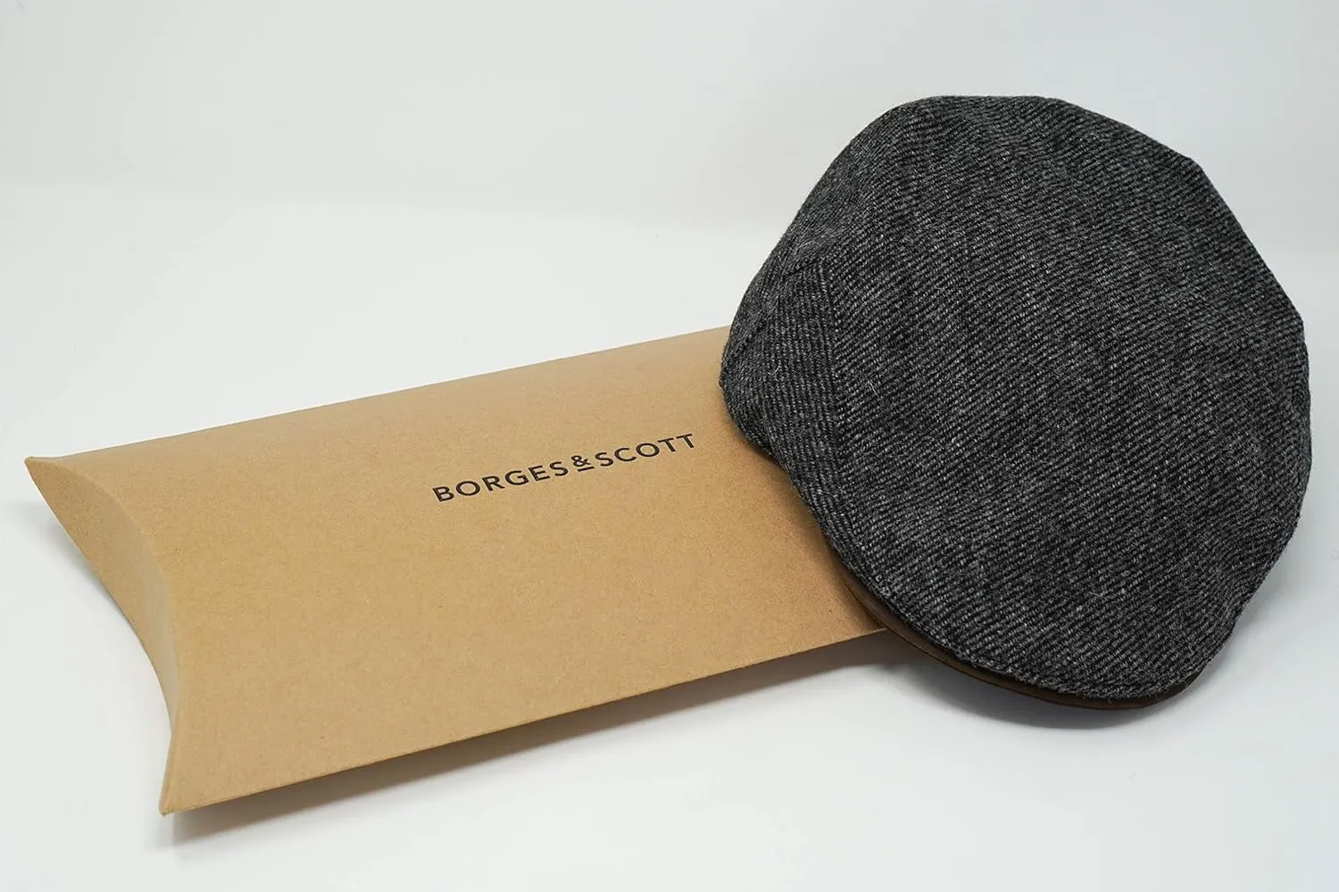 Borges & Scott The Sloan - Irish Tweed and Nubuck Leather Flat Cap