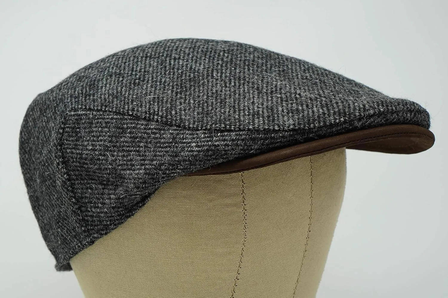 Borges & Scott The Sloan - Irish Tweed and Nubuck Leather Flat Cap