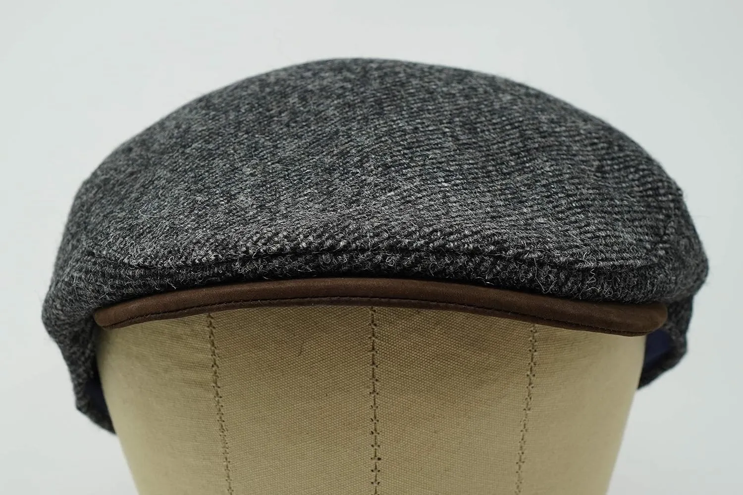 Borges & Scott The Sloan - Irish Tweed and Nubuck Leather Flat Cap