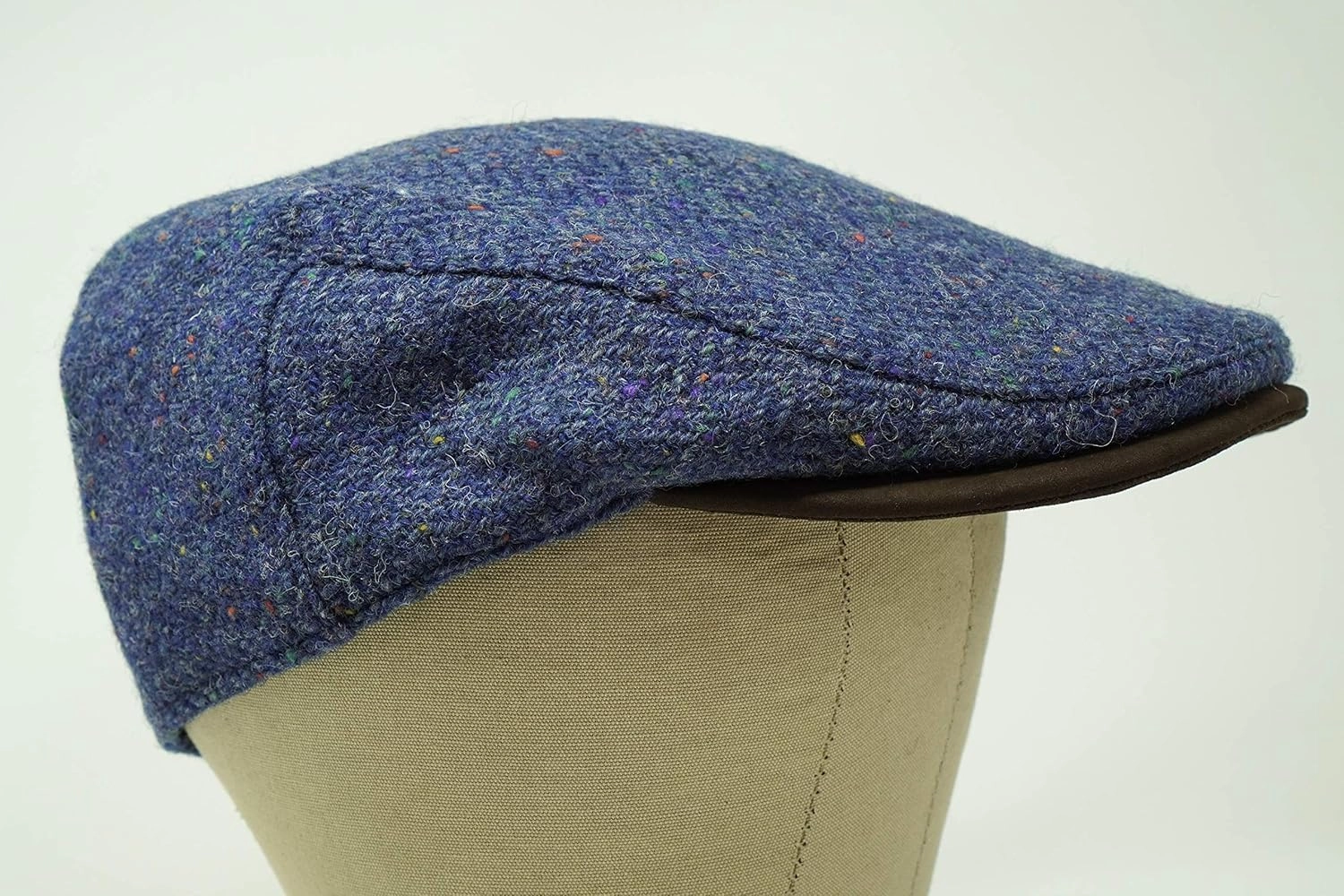 Borges & Scott The Sloan - Irish Tweed and Nubuck Leather Flat Cap