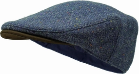 Borges & Scott The Sloan - Irish Tweed and Nubuck Leather Flat Cap