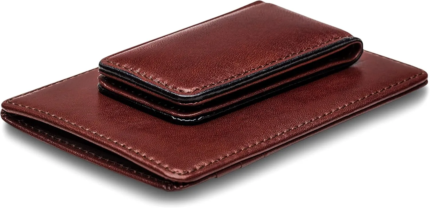 Bosca Old Leather RFID Blocking Front Pocket Wallet with Magnetic Money Clip - Leather Wallet for Men
