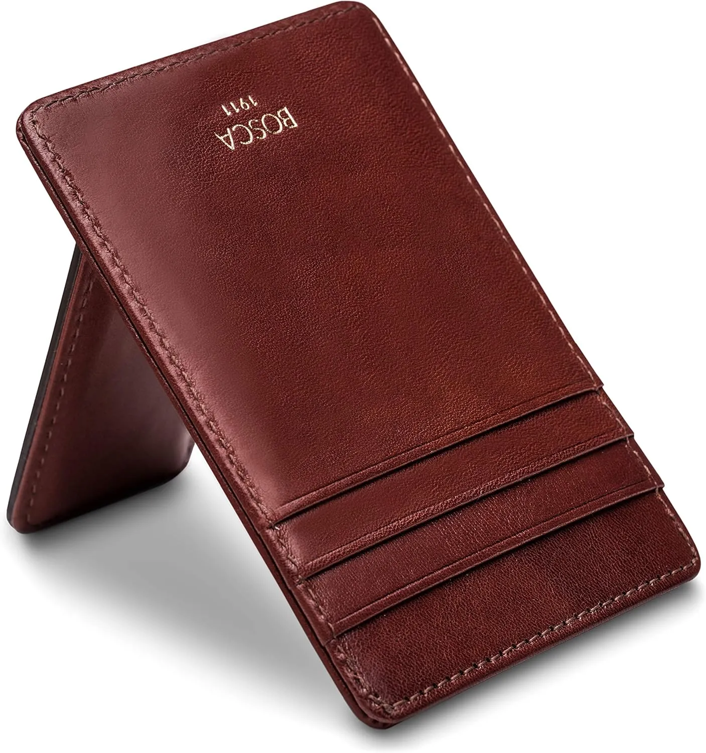 Bosca Old Leather RFID Blocking Front Pocket Wallet with Magnetic Money Clip - Leather Wallet for Men