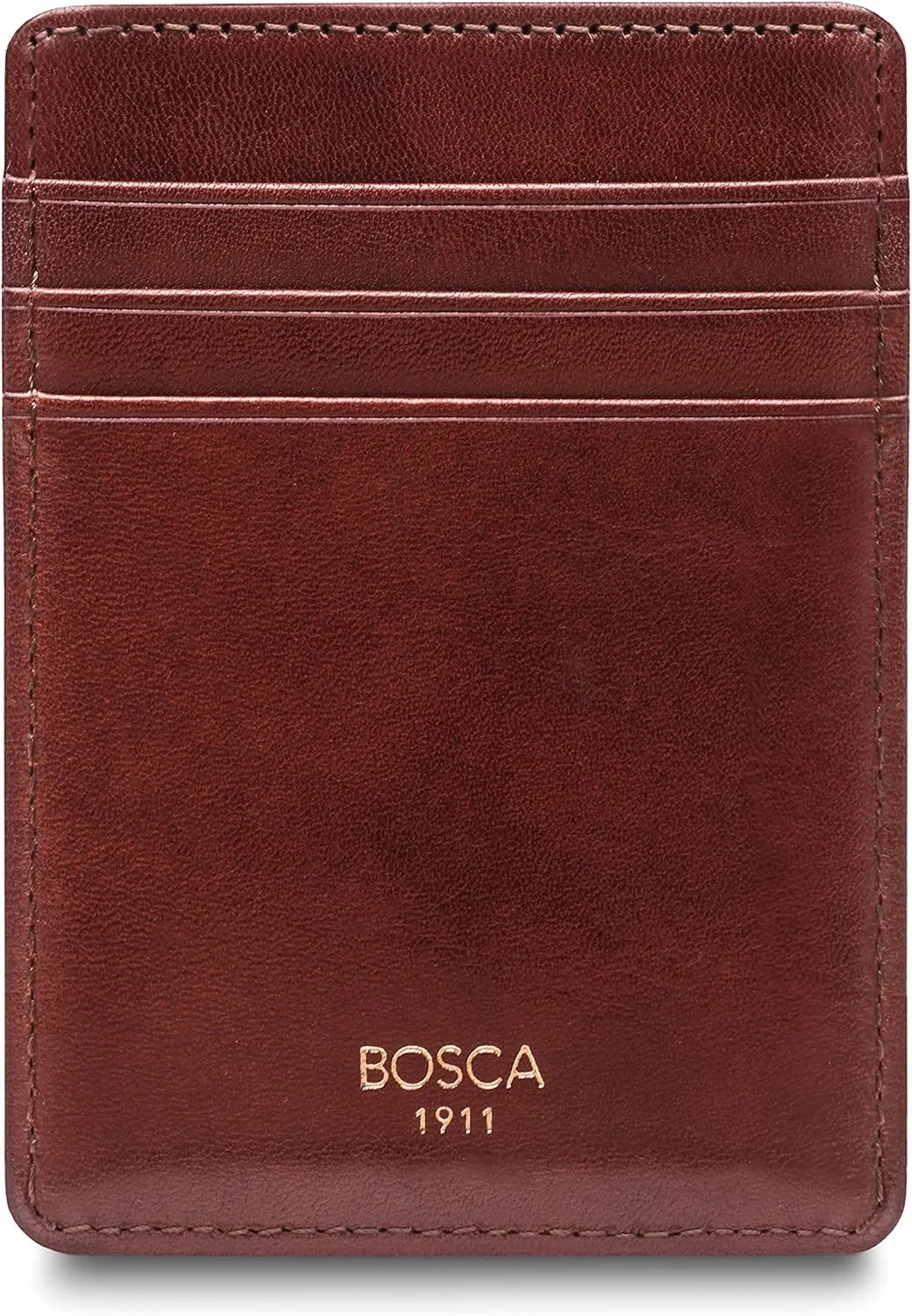 Bosca Old Leather RFID Blocking Front Pocket Wallet with Magnetic Money Clip - Leather Wallet for Men