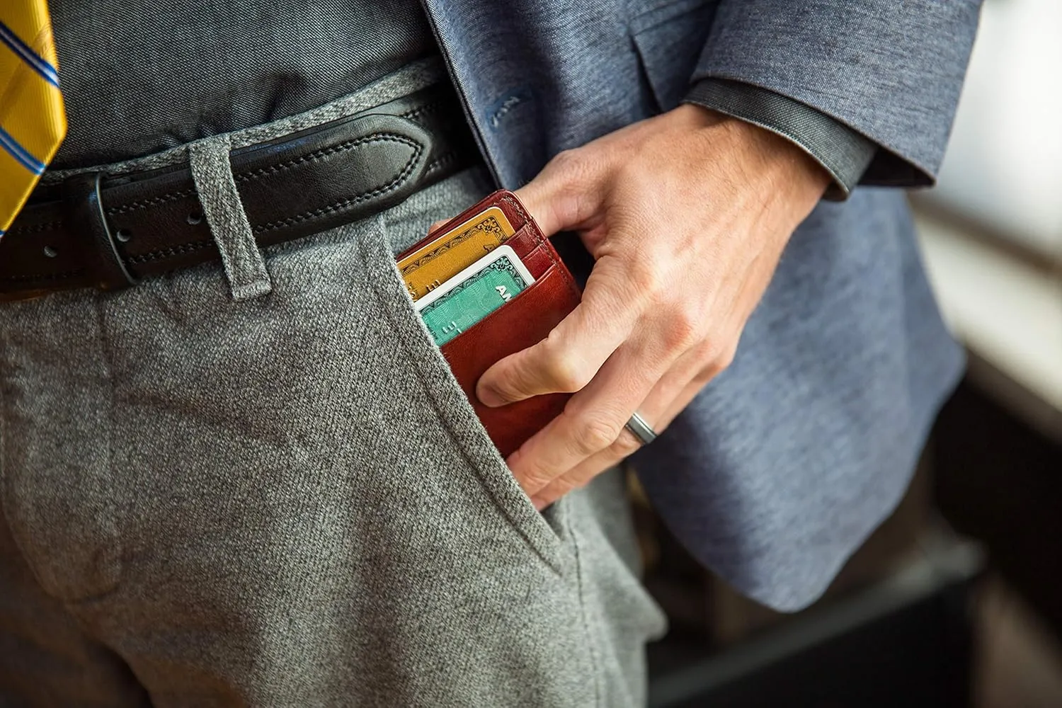 Bosca Old Leather RFID Blocking Front Pocket Wallet with Magnetic Money Clip - Leather Wallet for Men