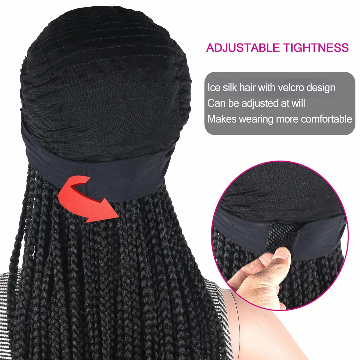 Box Braid Wigs for Black Women - Braided Headband, Faux Locs, Ponytail, Goddess Braids, Crochet Hair Wig