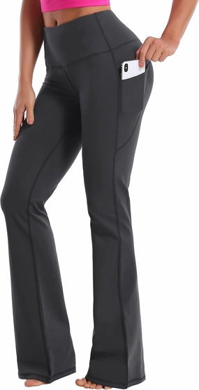 BUBBLELIME 29"/31"/33"/35"/37" Women Bootleg/Wide Legs High Waist Yoga Pants Tummy Control Bootcut Workout Flared Out Pockets