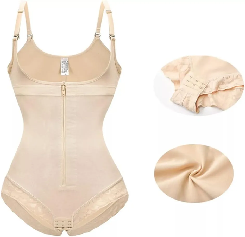 Butt Lifter Body Shaper Waist Trainer Slimming Bodysuit Tummy Trimmer Shapewear (Nude-Small